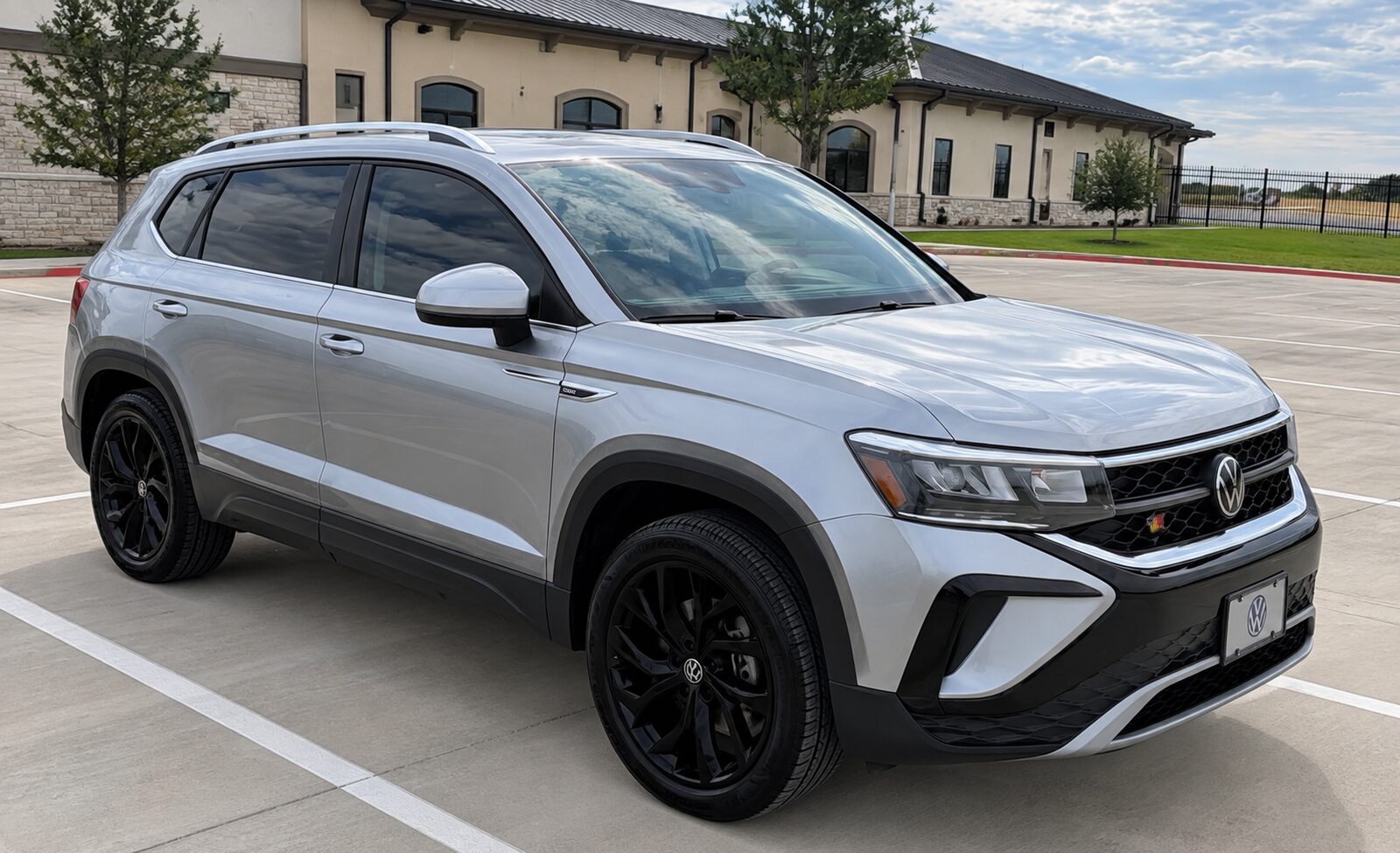 Silver 2024 Volkswagen Taos SUV available to rent in Granbury and Glen Rose, TX